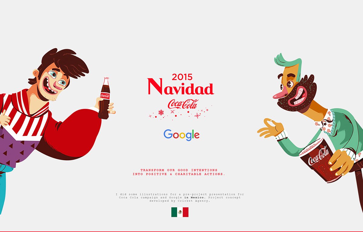 Coca Cola 圣誕節(jié)卡通形象品牌設計展示