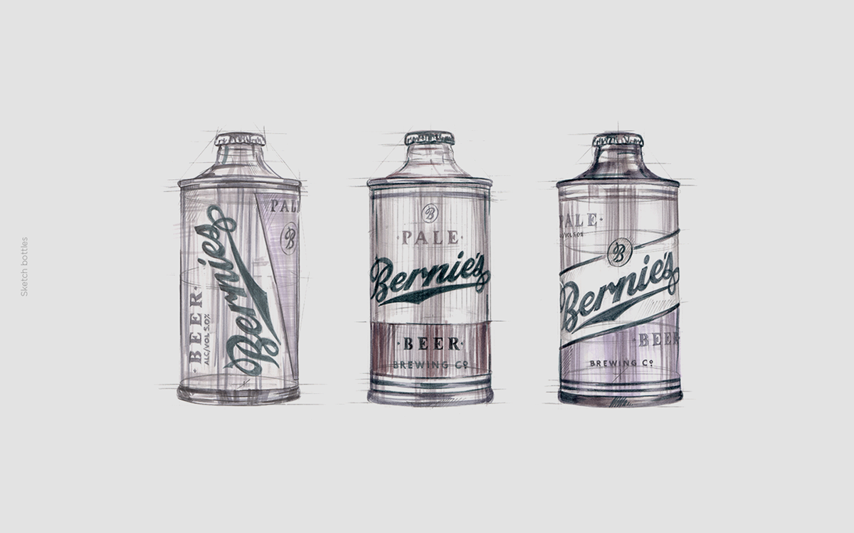 BERNIEG啤酒品牌設(shè)計  包裝設(shè)計線稿展示