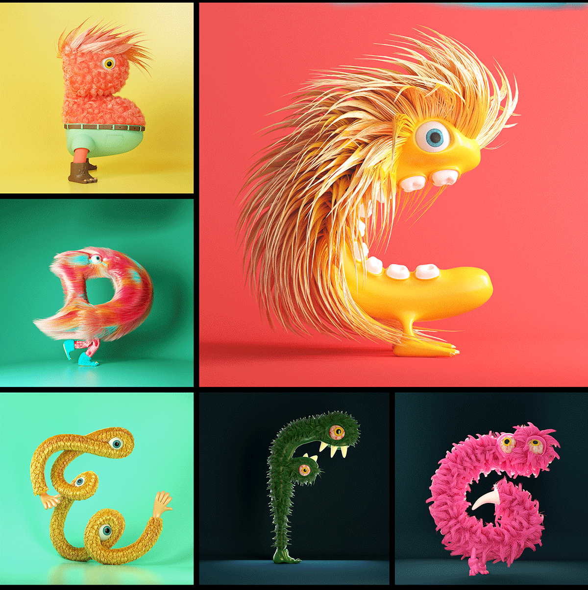 “Furry Alphabet”吉祥物品牌設(shè)計形象  字母吉祥物設(shè)計展示