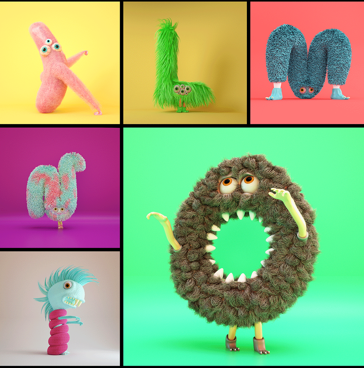 “Furry Alphabet”吉祥物品牌設(shè)計形象  字母吉祥物設(shè)計展示