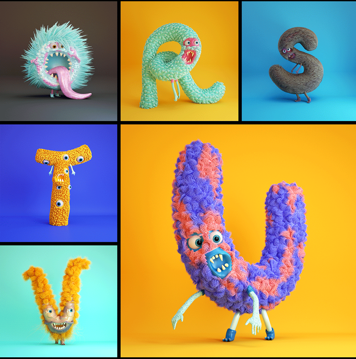 “Furry Alphabet”吉祥物品牌設(shè)計形象  字母吉祥物設(shè)計展示