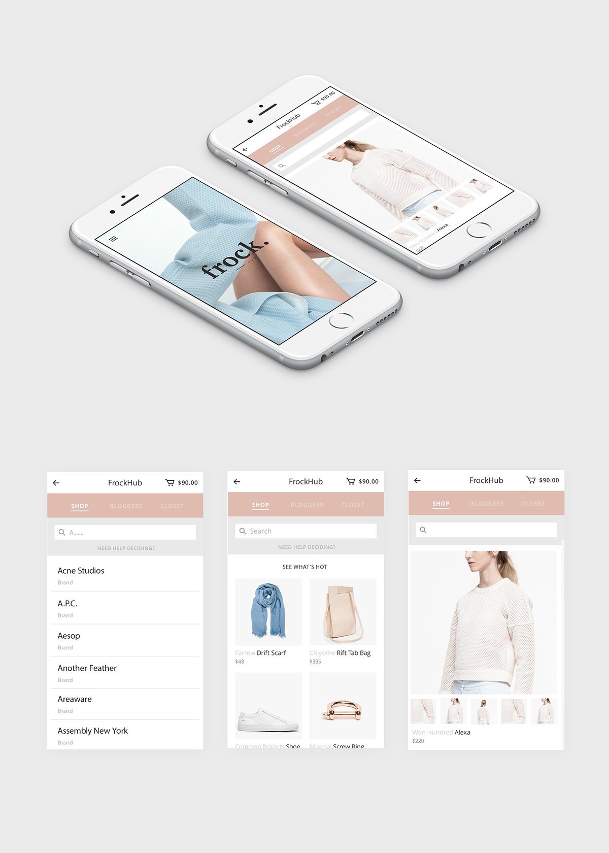 FROCK女性服裝品牌形象設(shè)計  手機APP設(shè)計