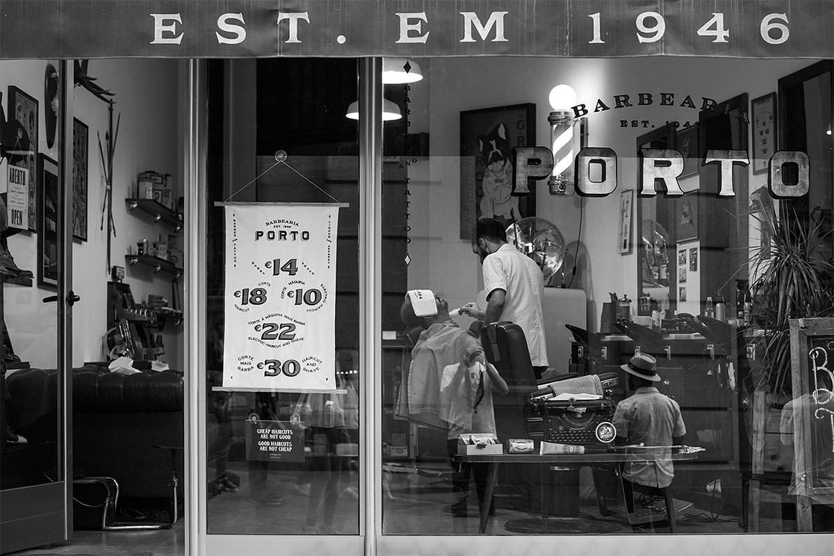 Barbearia Porto理發(fā)店品牌形象  店面展示
