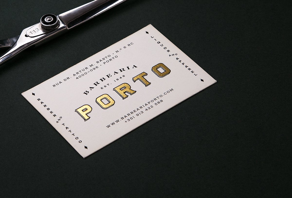 Barbearia Porto理發(fā)店品牌形象  名片設(shè)計