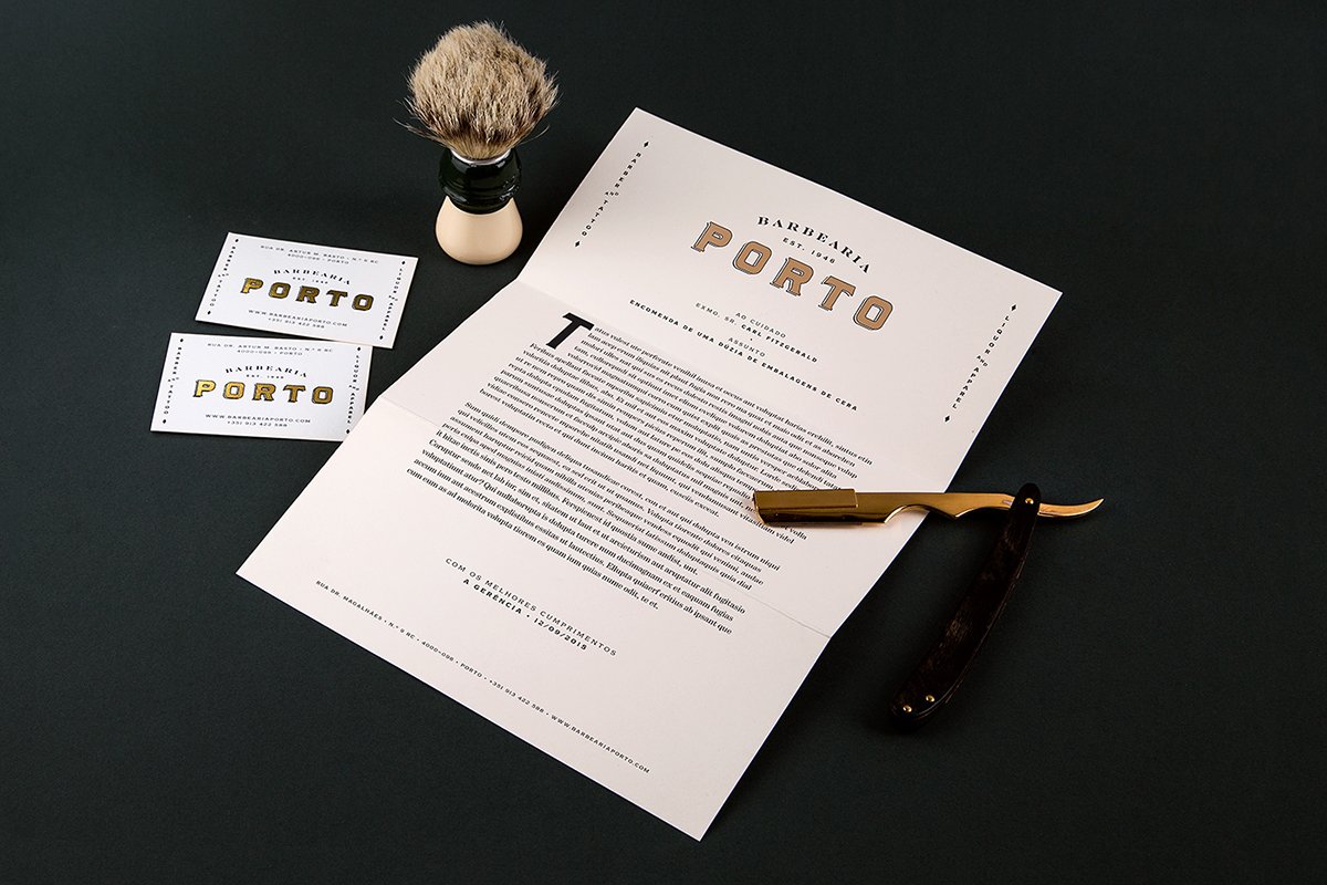 Barbearia Porto理發(fā)店品牌形象  單頁設(shè)計