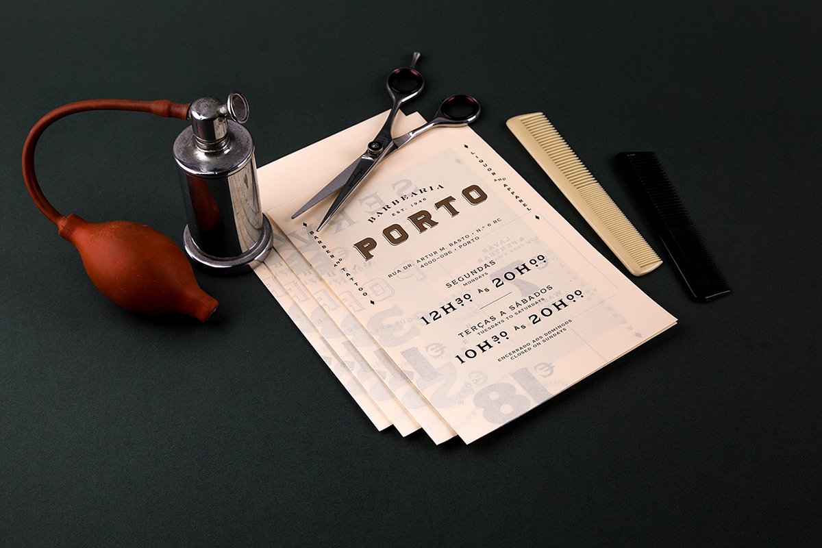 Barbearia Porto理發(fā)店品牌形象  單頁設(shè)計