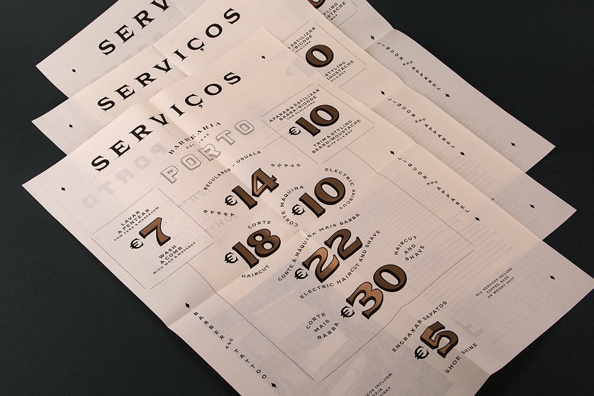 Barbearia Porto理發(fā)店品牌形象  單頁設(shè)計