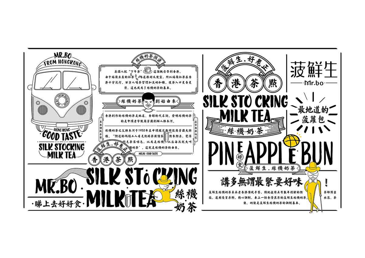 深圳品牌設(shè)計  深圳品牌策劃  菠鮮生港式奶茶店品牌形象設(shè)計  海報設(shè)計